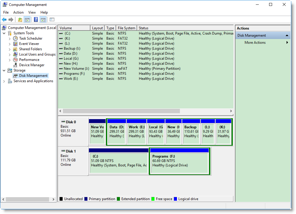 Windows Disk Management 1