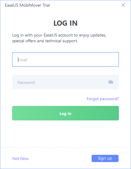 Fill in your account information in the pop-up login box and click Login