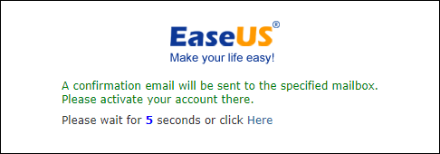 An confirmation email to help you activate your registered account