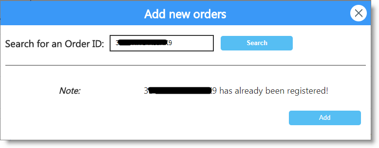 Get the order list after adding your new orders