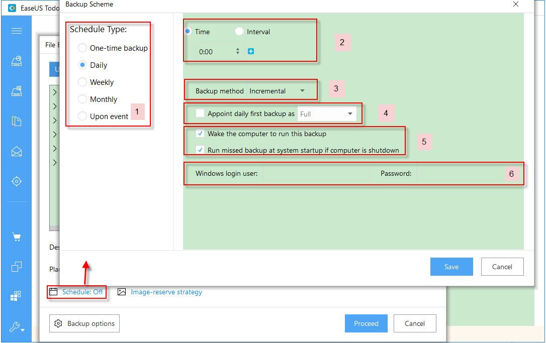 Add backup schedule when creating a backup task